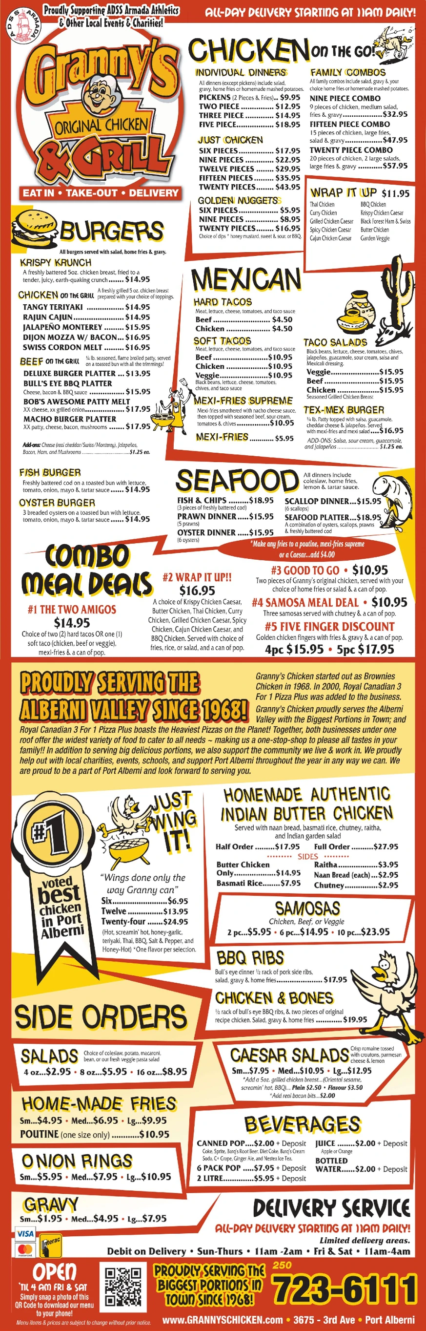 Granny's Chicken Menu